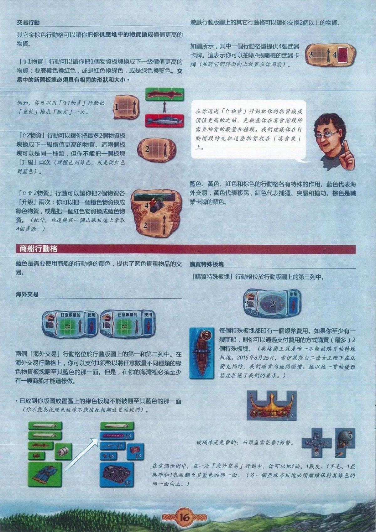 奥丁的盛宴规则书第 16 页：交易行动与商船行动格
