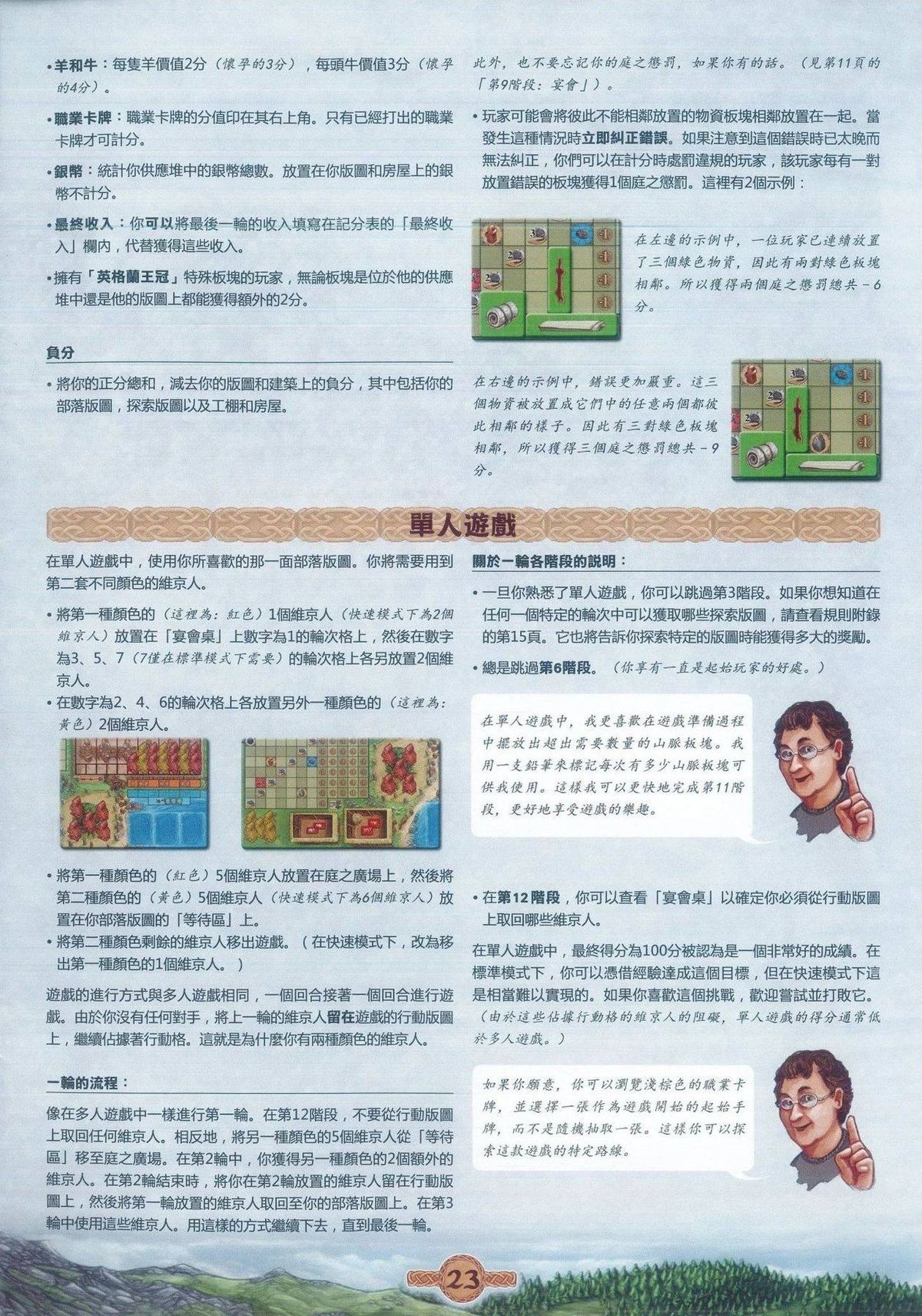 奥丁的盛宴规则书第 23 页：单人游戏