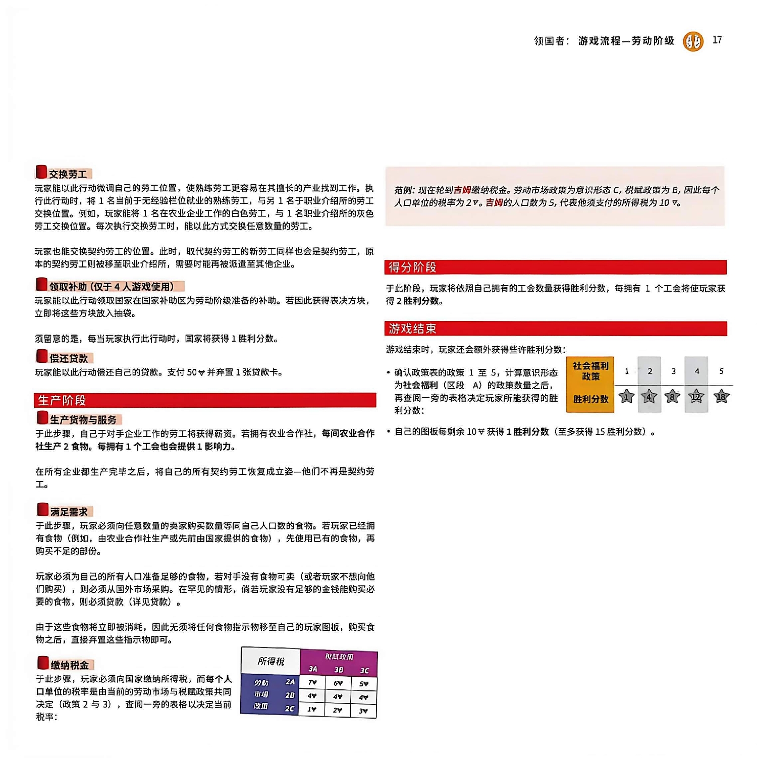 领国者规则书第 17 页扫描图