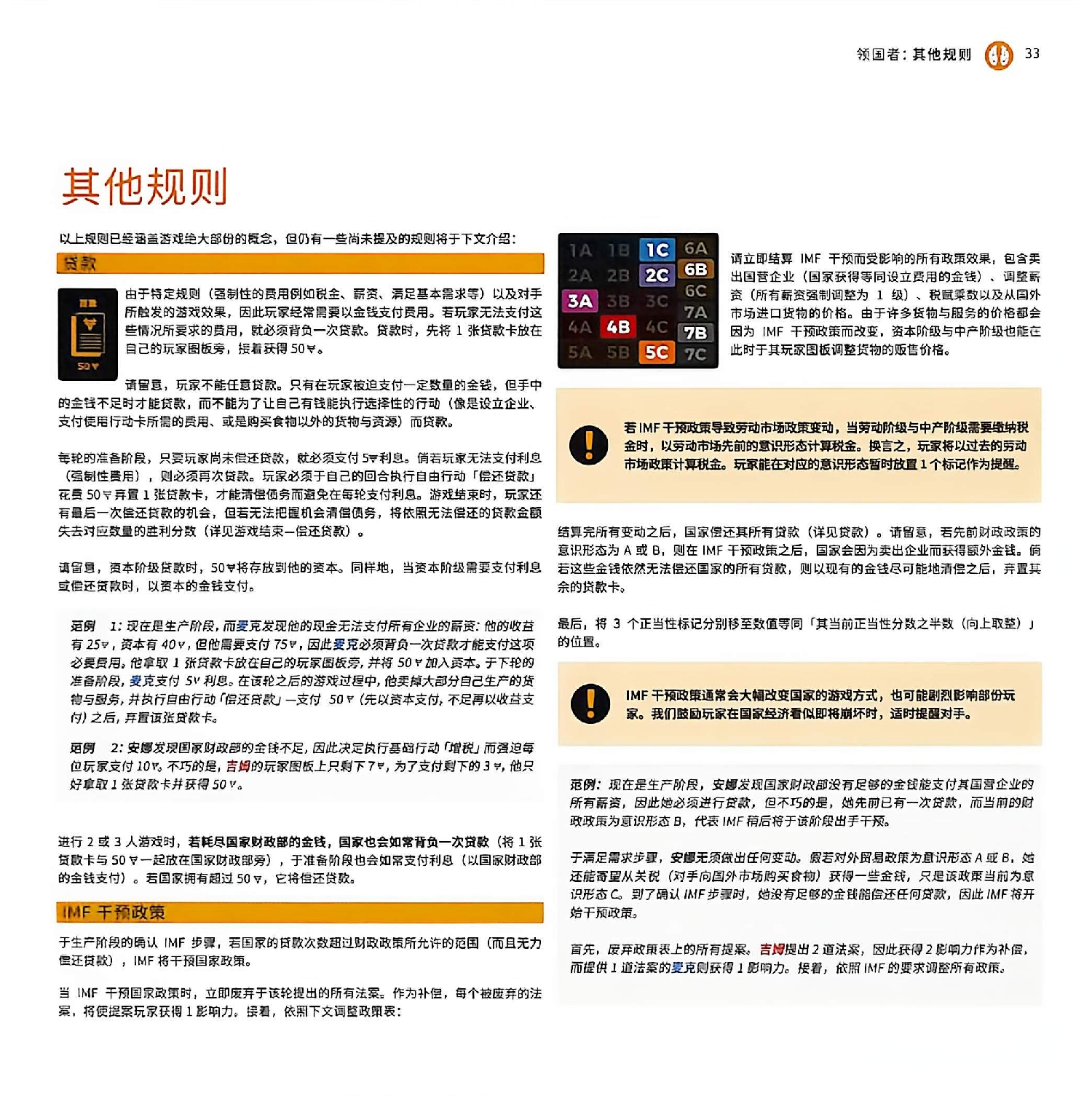领国者规则书第 33 页扫描图