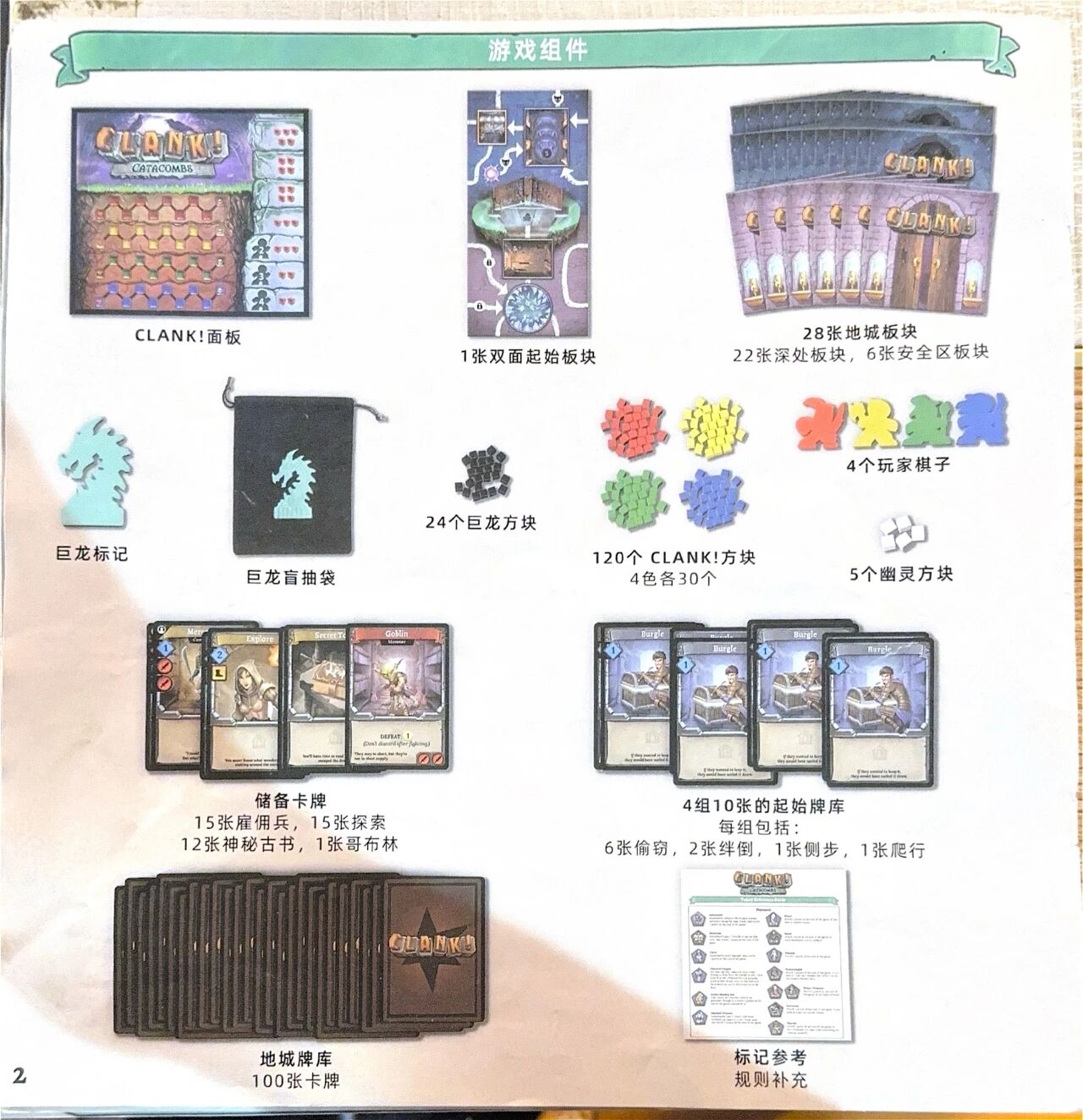 CLANK!地下墓穴规则书第 2 页扫描图