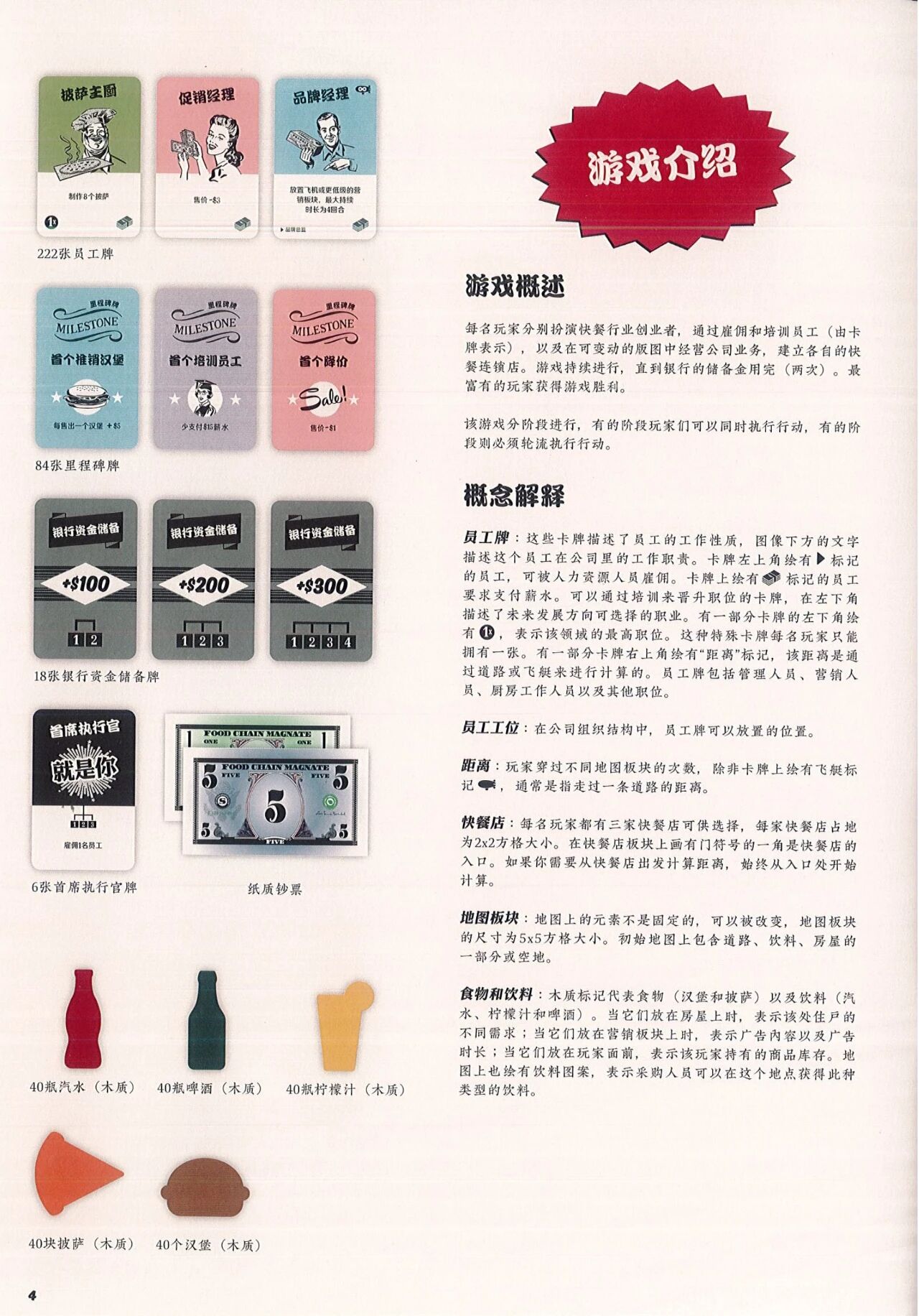 快餐连锁大亨官方中文版规则书第 4 页扫描图