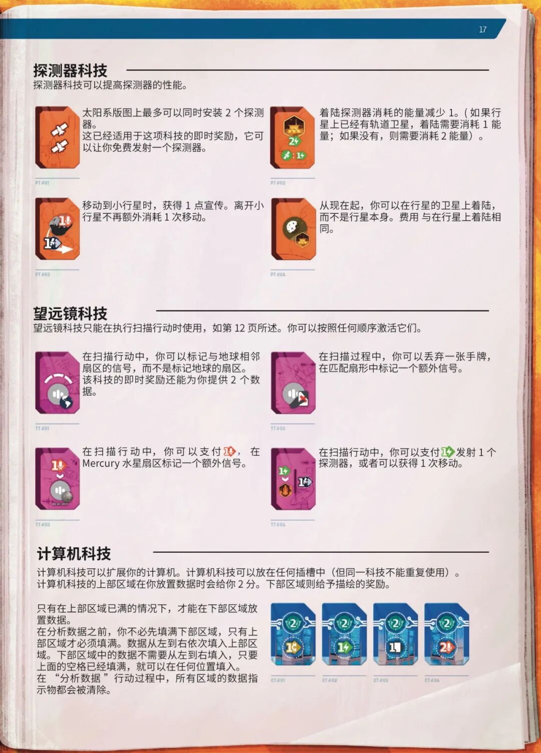 SETI 规则书第 17 页扫描图